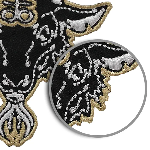 Embroidered border finish