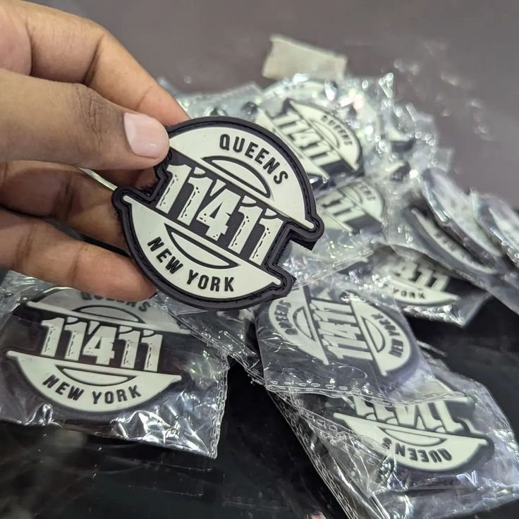 Custom PVC rubber patch with moulded 3D detail